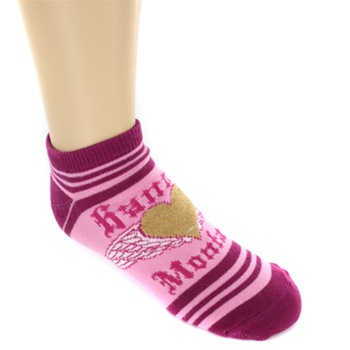 Hannah Montana Heart Fuschia Girls Socks - 1 Pair