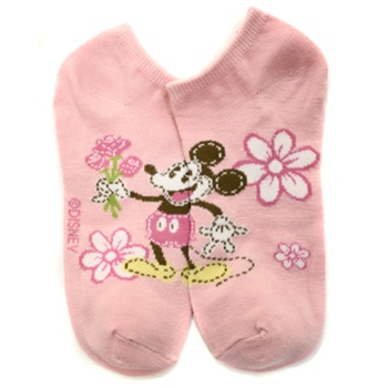 Mickey Mouse Flower Pink Socks - 1 Pair