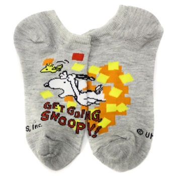 Peanuts Get Going Grey Boys and Girls Socks - 1 Pair
