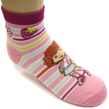 Strawberry Shortcake Stripes Pink Girls Socks - 1 Pair