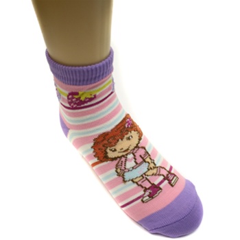 Strawberry Shortcake Stripes Purple Girls Socks - 1 Pair