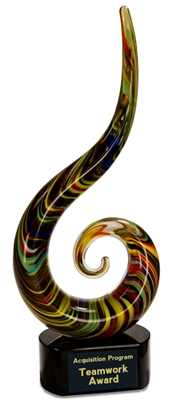 15 1/2 inch Color Swoop Art Glass