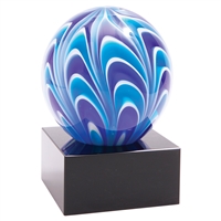 5" Two-Tone Blue & White Sphere Glass Award