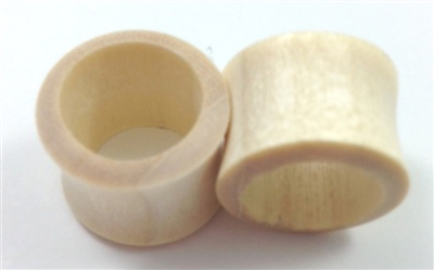 Pair of Blonde Crocodile Wood Tunnel Plugs