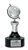 8.5 inch Crystal Spinning Globe with Clear Tower on Black Base