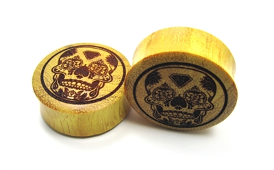 Pair of "Day of the Dead" Organic Plugs