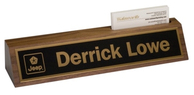 10 inch Genuine Walnut Desk Wedge with Business Card Holder