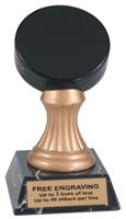5 1/4 inch Color Hockey Puck Gold Pedestal Resin