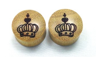 Pair of "Kings Crown" Organic Plugs