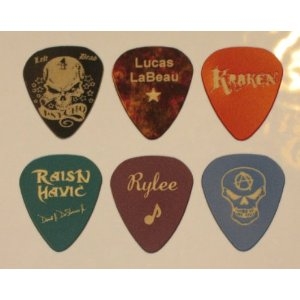 Six (6) Brand New Custom Personalized Engraved Guitar Picks