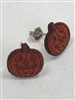 Pumpkin Earrings made with organic Padauk exotic Hardwood