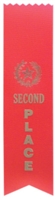 Red 2nd Place Pinked Top Ribbon