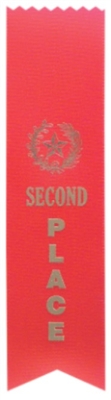 Red 2nd Place Pinked Top Ribbon