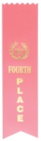 Pink 4th Place Pinked Top Ribbon