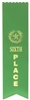 Green 6th Place Pinked Top Ribbon