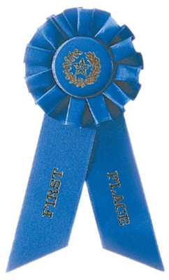 Blue 1st Place Rosette Ribbon