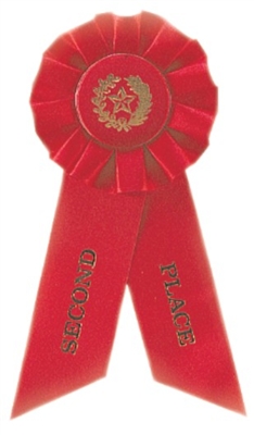 Red 2nd Place Rosette Ribbon