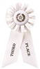 White 3rd Place Rosette Ribbon