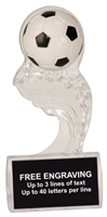 6 1/2 inch Clear Soccer Splash Sculpted Ice Award