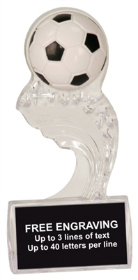 6 1/2 inch Clear Soccer Splash Sculpted Ice Award