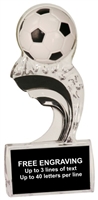 6 1/2 inch Black Soccer Splash Sculpted Ice Award