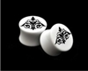 Pair of Solid White Acrylic "Vintage" Plugs