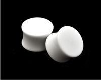 Pair of Solid White Acrylic  Plugs