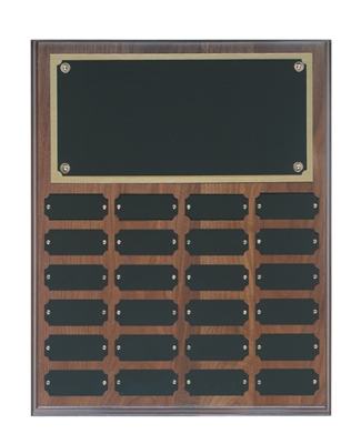24 Plate Genuine Walnut Completed Perpetual Plaque