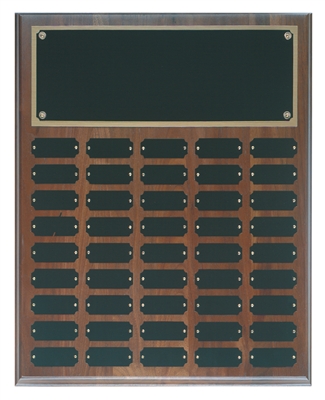 45 Plate Genuine Walnut Completed Perpetual Plaque