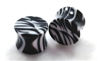 Pair of Zebra Striped Acrylic Plugs