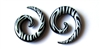 Handmade Black and White Zebra Striped Spiral Plugs