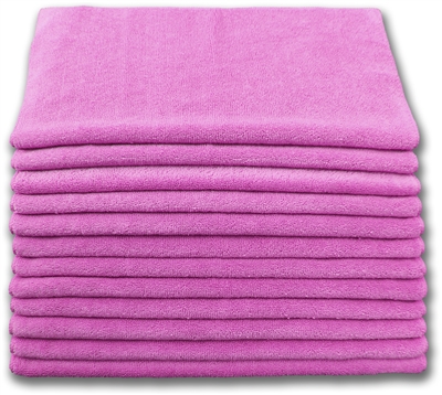 Microfiber Cloth - Terry 16 x 16 300gsm - Pink Bulk Case of 204