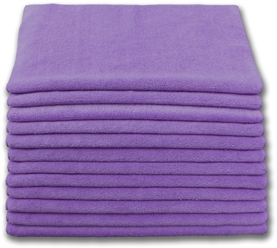 Microfiber Cloth - Terry 16 x 16 300gsm - Purple Bulk Case of 204