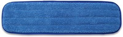 Microfiber Mop Pad - Standard Wet or Dry - 18 inch Blue Binding - Bulk Case