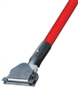 Dust Mop Handle - Red Fiberglass 60 Inch - Clip On Style - Dozen