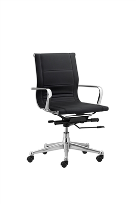 Florence Mid Back Task Chair Black with Metal Arms