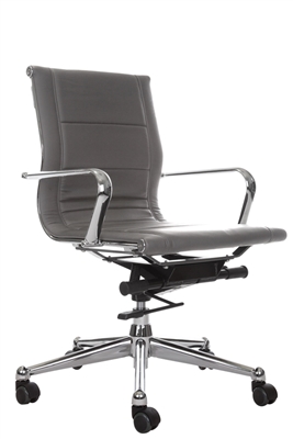Florence Mid Back Task Chair Gray with Metal Arms