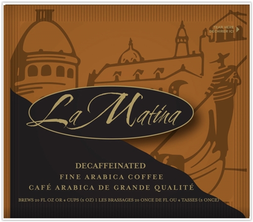 La Matina Luce Decaffenated Coffee Filter Packs 0.2 oz - Case of 200