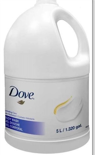 Dove 169 oz (5 Liter) Refillable Milk Body Wash Daily Moisturizer- Casepack 3