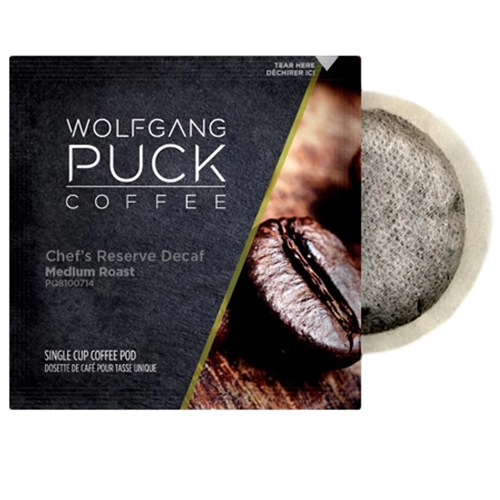 Wolfgang Puck Decaf Zero Waste Single Cup Soft Pods - Traditional Film - Case of 300