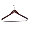 Mens Hanger Walnut Contoured Small Hook Brass