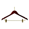 Womens Hanger Walnut Contoured Ball Top Brass