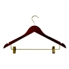 Womens Hanger Walnut Contoured Standard Hook Brass