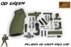 OD Green Complete Lower Parts Kit with Ergo Overmolded Grip