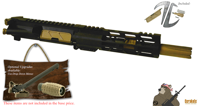 911 Operator .223/5.56 Pistol Upper Receiver Assembly - Available in several colors - Shown here in Burnt Bronze