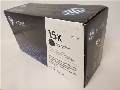 HP 15X, (C7115X) High Yield Black Original LaserJet Toner Cartridge (B Stock)