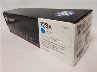 Genuine HP 128A, Cyan Toner Cartridge (CE321A)bstock