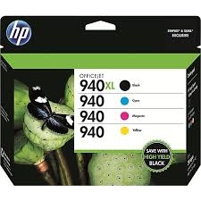 Original HP 940XL/940 Black/Color Ink Cartridges CZ143FN Pack Of 4 Bstock