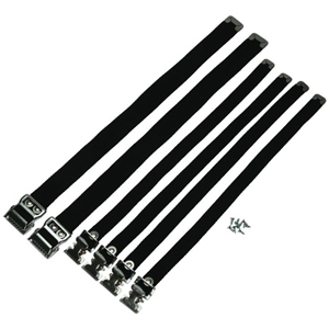 Warner UNIVERSAL Black Strap Kit 2 Leg Straps, 2 Arch Straps, 2 Toe Straps (With Screws)