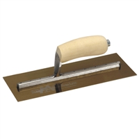 Marshalltown 11 1/2 X 4 3/4" Golden Stainless Steel Finishing Trowel with Wooden Handle  12146  CURRY